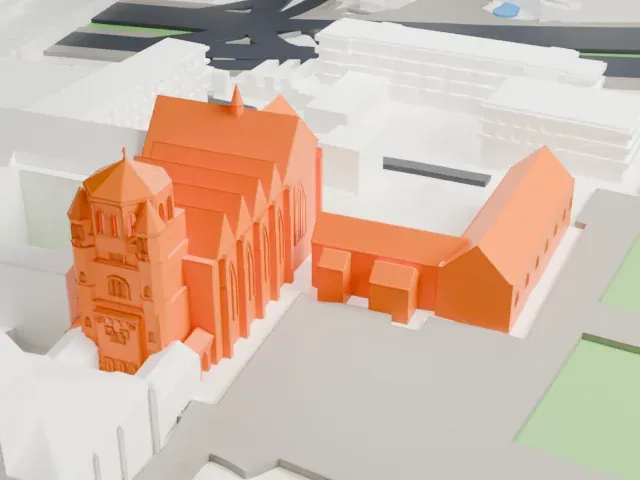 Essen Minster model, West view
