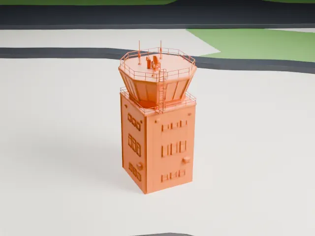 Essendon Airport Control Tower model, West view