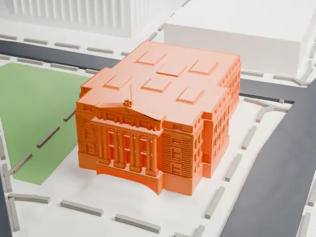Essex County Courthouse model, East view