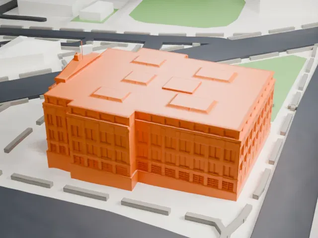 Essex County Courthouse model, North view