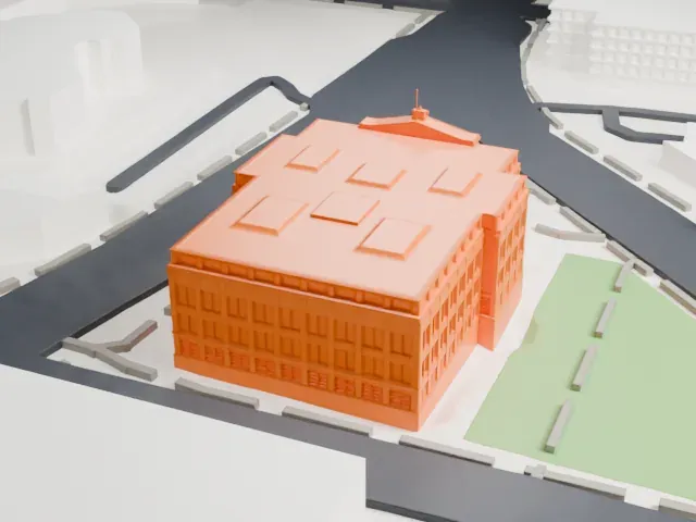 Essex County Courthouse model, West view