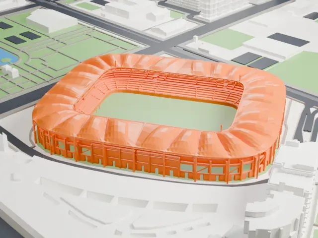 Estadi Ciutat de València model, East view