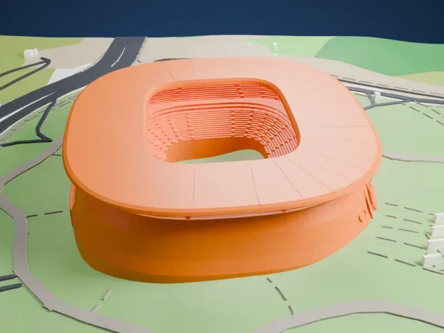 Estadio Akron model, North view
