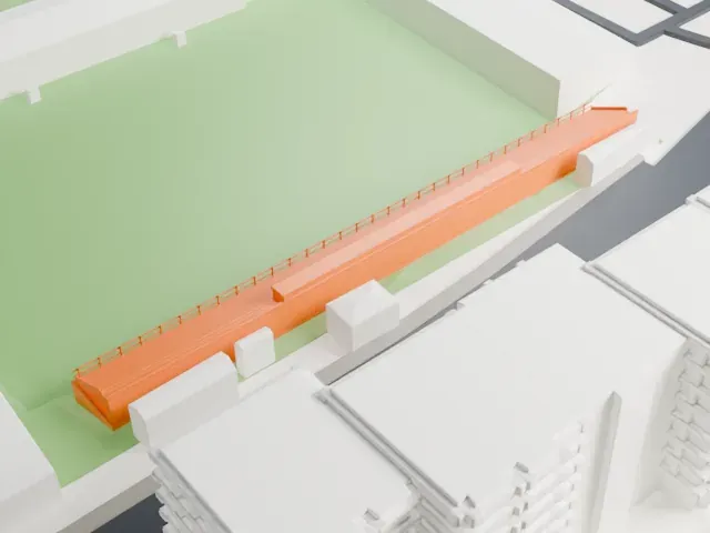 Estádio António Coimbra da Mota model, East view