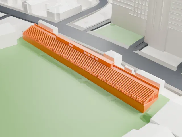 Estádio António Coimbra da Mota model, South view