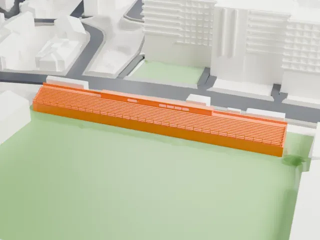 Estádio António Coimbra da Mota model, West view