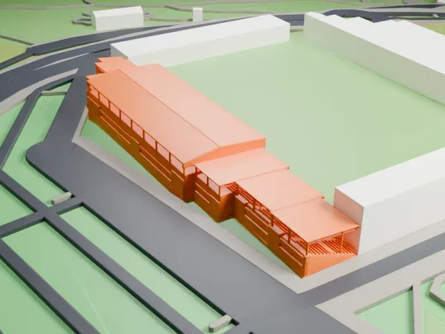 Estadio Anxo Carro model, North view