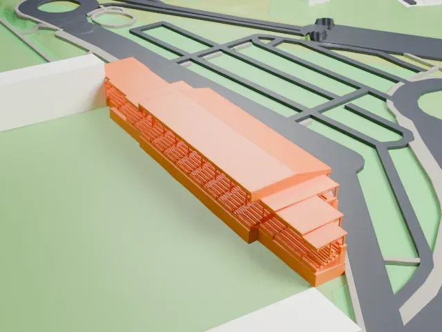 Estadio Anxo Carro model, South view