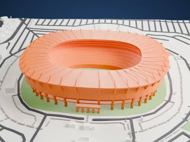 Estadio Azteca model, East view