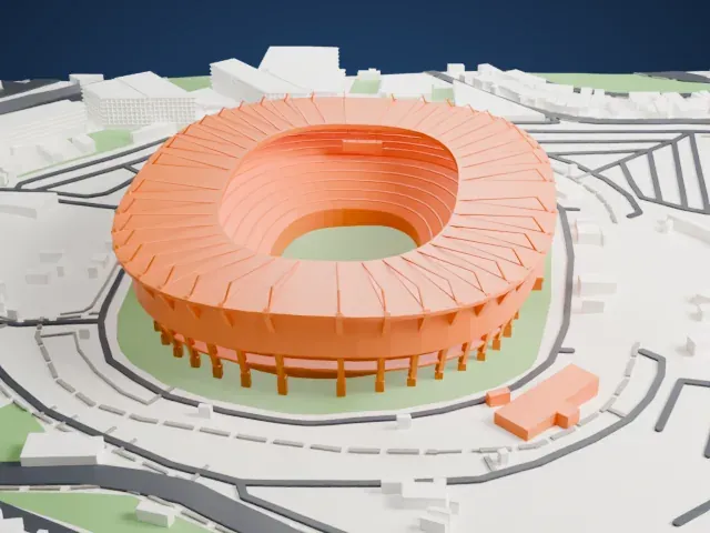 Estadio Azteca model, North view