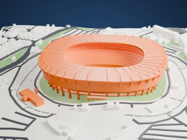 Estadio Azteca model, West view