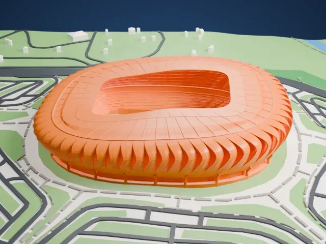 Estadio BBVA model, East view