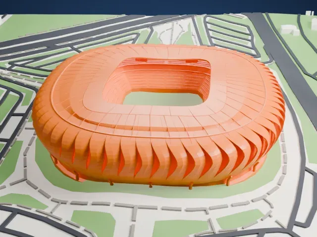 Estadio BBVA model, North view