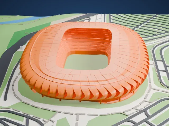Estadio BBVA model, South view