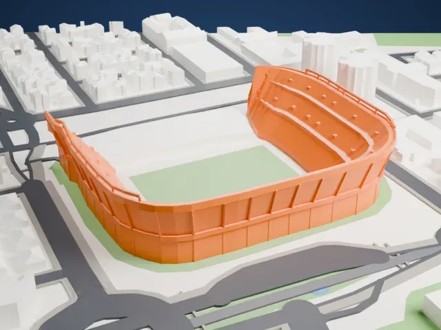 Estadio Benito Villamarín model, East view