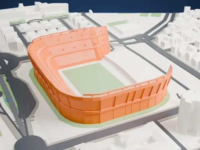 Estadio Benito Villamarín model, North view