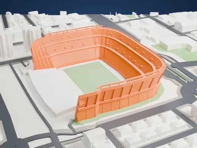 Estadio Benito Villamarín model, South view