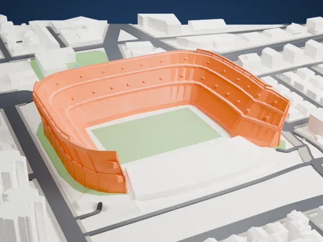 Estadio Benito Villamarín model, West view