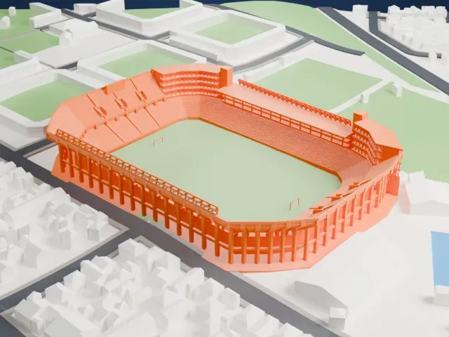 Estadio Brigadier General Estanislao López model, East view