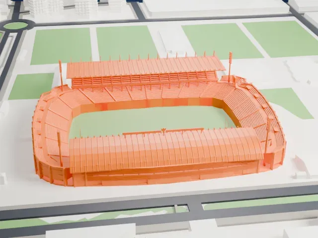 Estadio Carlos Belmonte model, West view