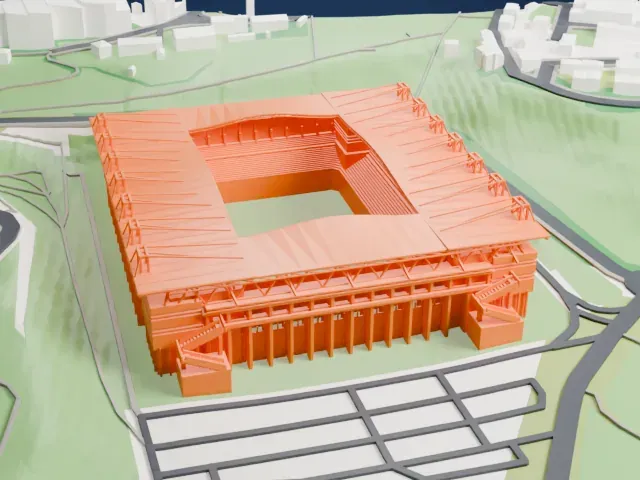 Estadio Carlos Tartiere model, North view
