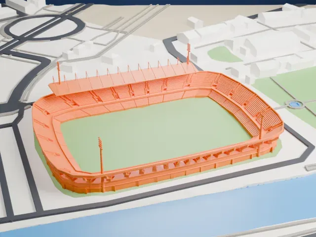Estadio Cartagonova model, East view