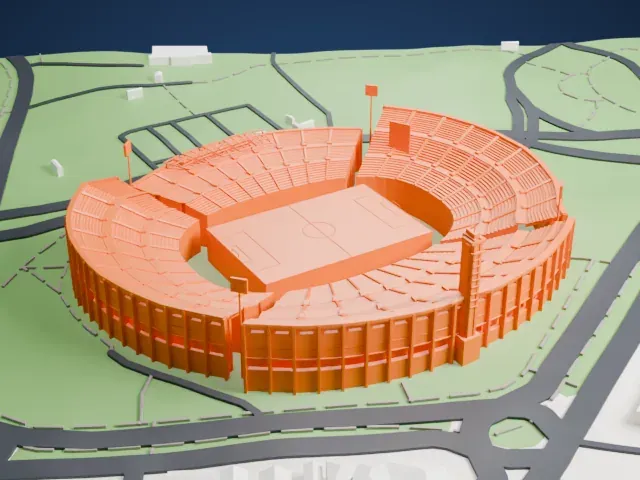 Estadio Centenario model, East view