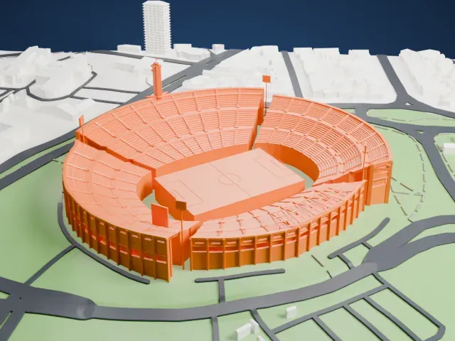 Estadio Centenario model, West view