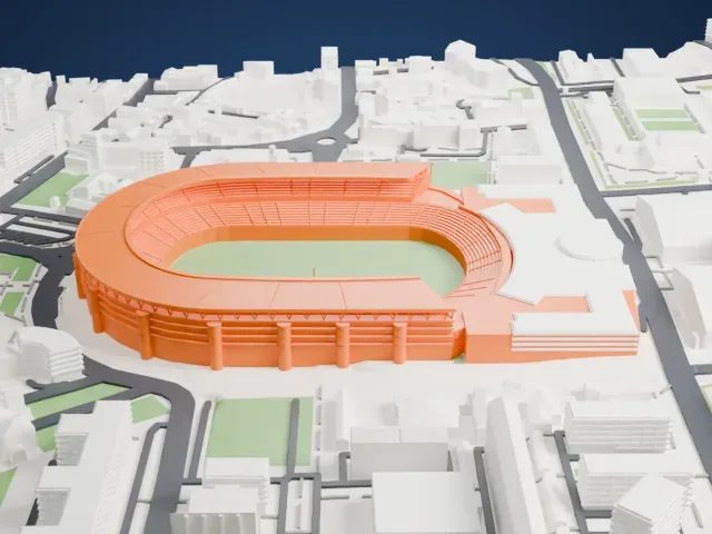 Estádio Cidade de Coimbra model, East view