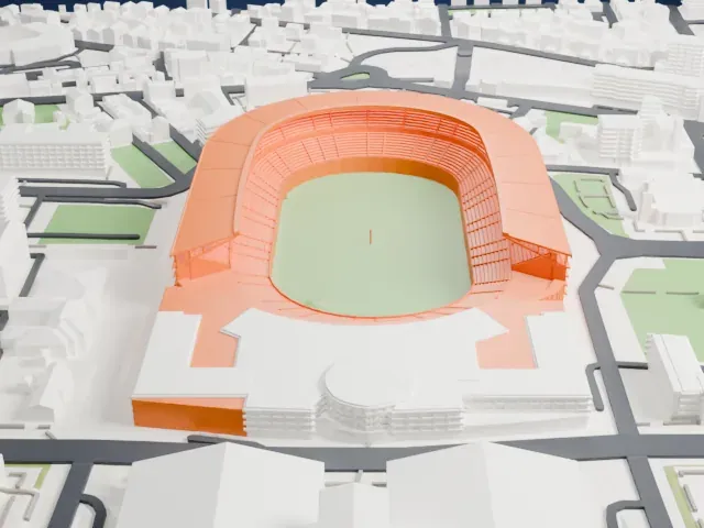 Estádio Cidade de Coimbra model, North view