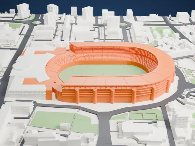 Estádio Cidade de Coimbra model, West view