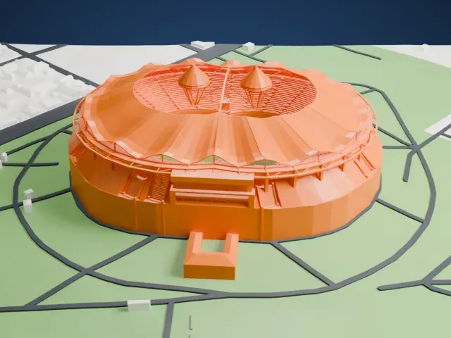 Estadio Ciudad de La Plata model, East view