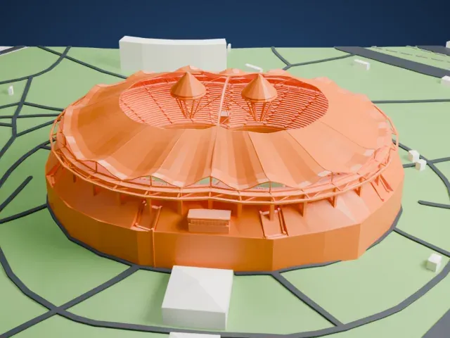 Estadio Ciudad de La Plata model, West view
