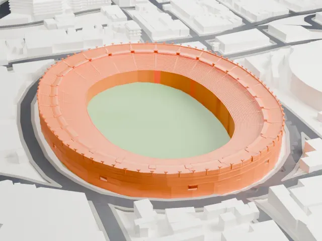 Estadio Ciudad de los Deportes model, North view