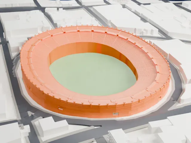 Estadio Ciudad de los Deportes model, South view