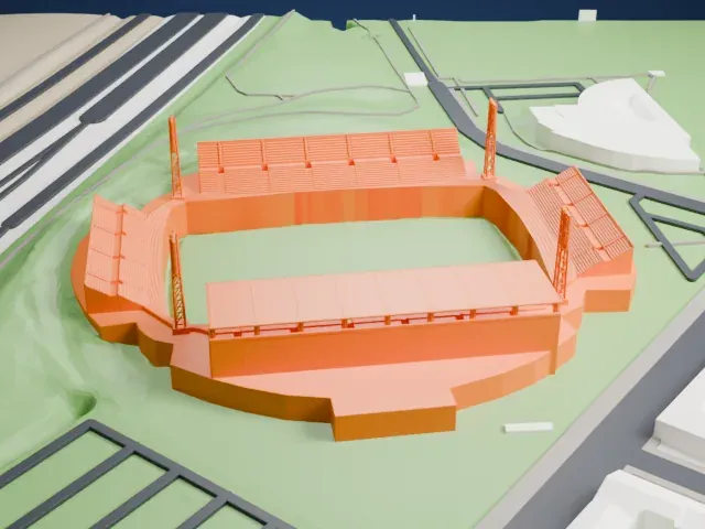 Estadio Coliseum model, West view