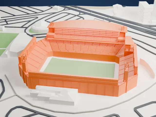 Estadio Corona model, East view