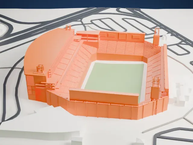 Estadio Corona model, South view