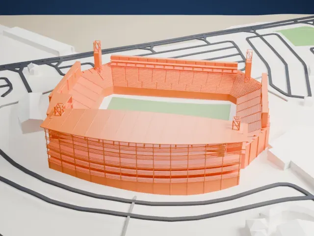 Estadio Corona model, West view