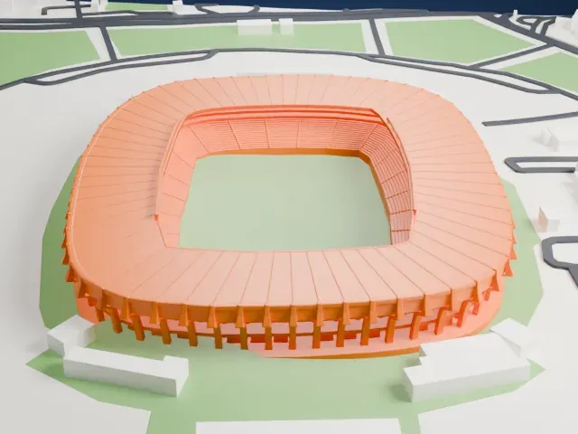 Estadio Corregidora model, North view
