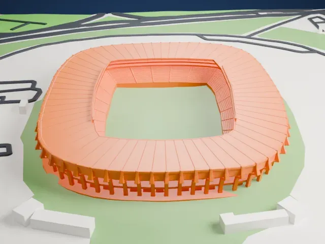 Estadio Corregidora model, South view
