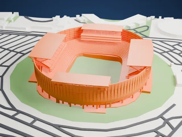 Estadio Cuauhtémoc model, North view