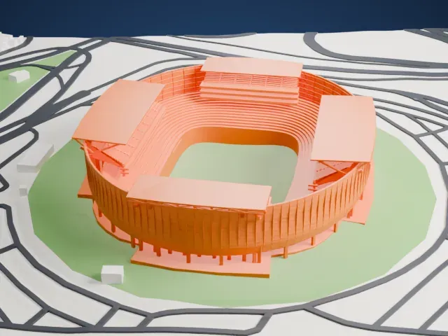 Estadio Cuauhtémoc model, South view