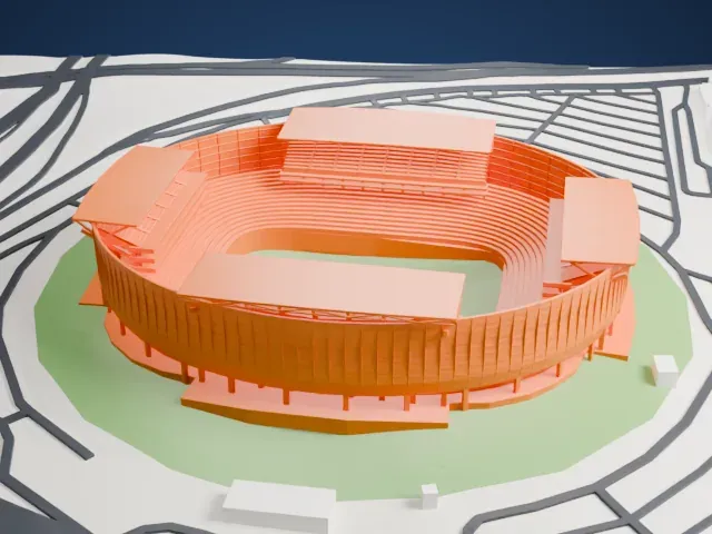 Estadio Cuauhtémoc model, West view