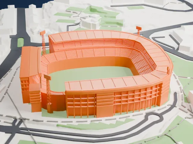 Estádio D. Afonso Henriques model, East view
