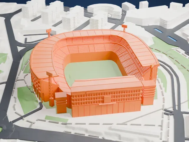 Estádio D. Afonso Henriques model, South view