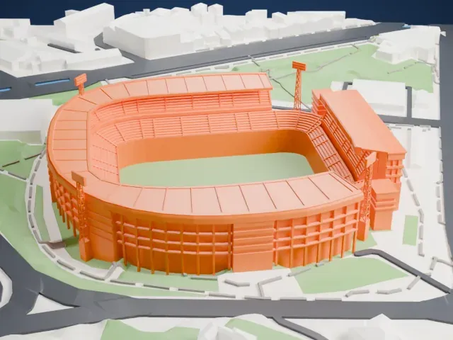 Estádio D. Afonso Henriques model, West view