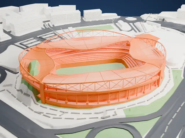 Estádio da Luz model, West view