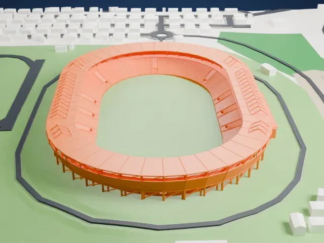 Estadio de Bata model, North view