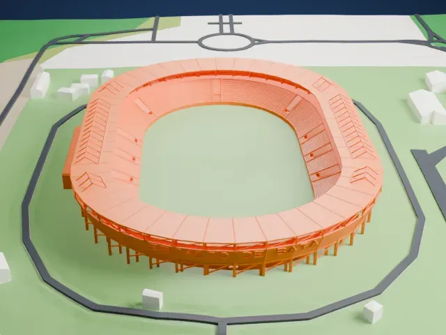 Estadio de Bata model, South view